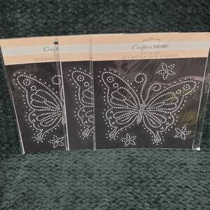 Crafter’s Square Butterfly Iron On Rhinestone Transfer Patch DIY 3 pack